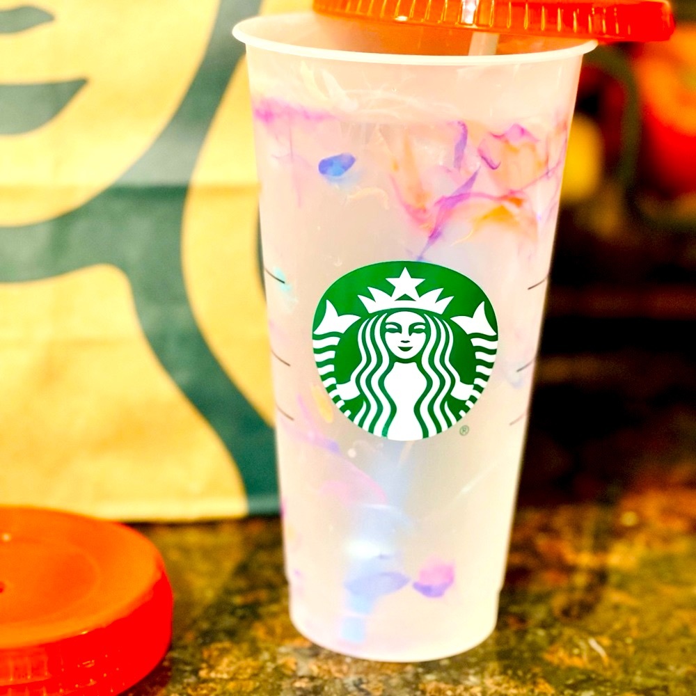 NEW Two (2) Starbucks Summer 2021 Color Changing Swirl Reusable 24 OZ Cold Cup - Picture 7 of 9
